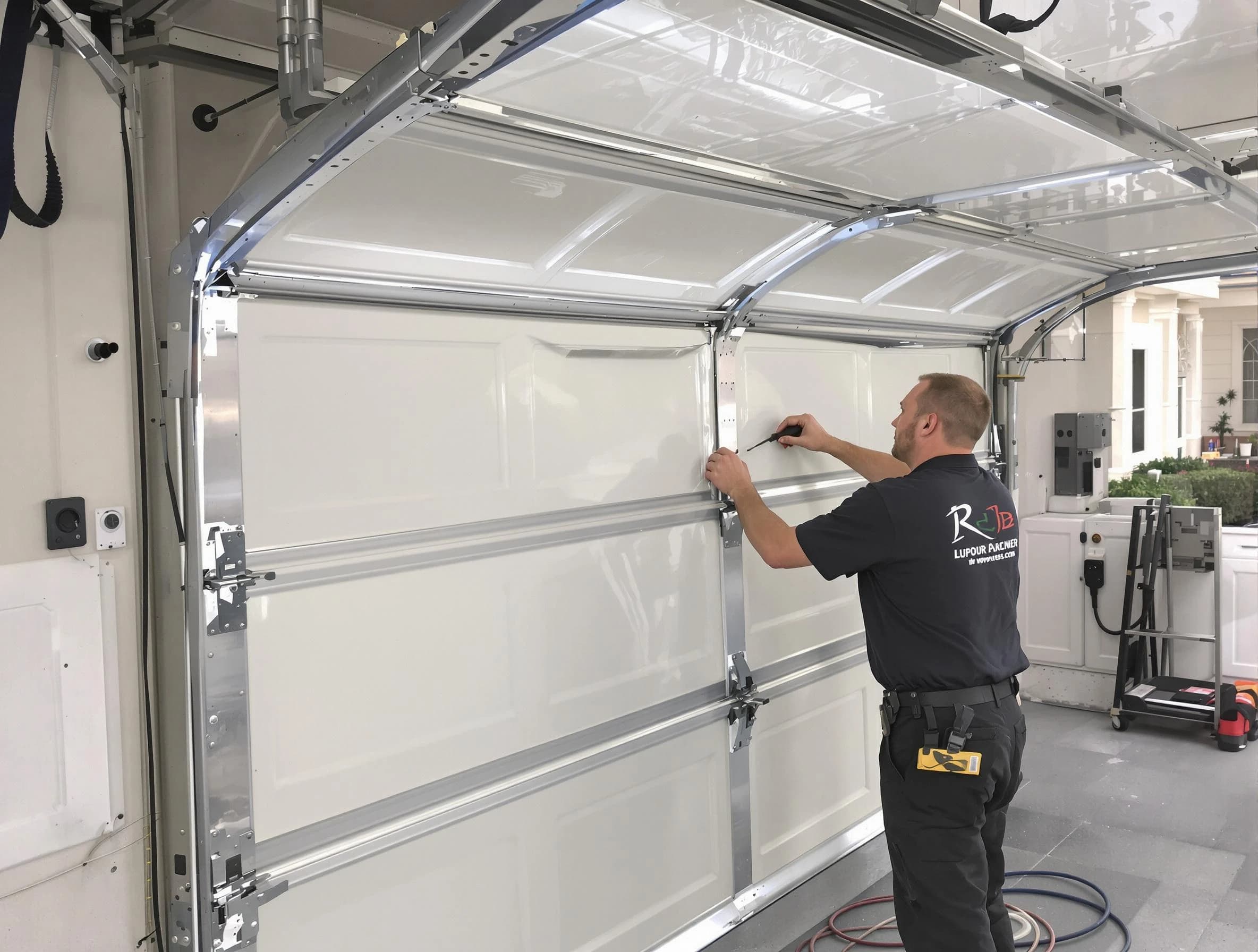 Plymouth Garage Door Repair professional performing panel repair in Plymouth