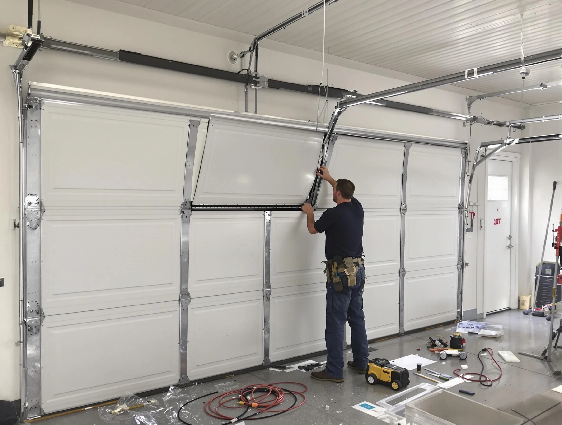 Garage Door Section Replacement in Plymouth