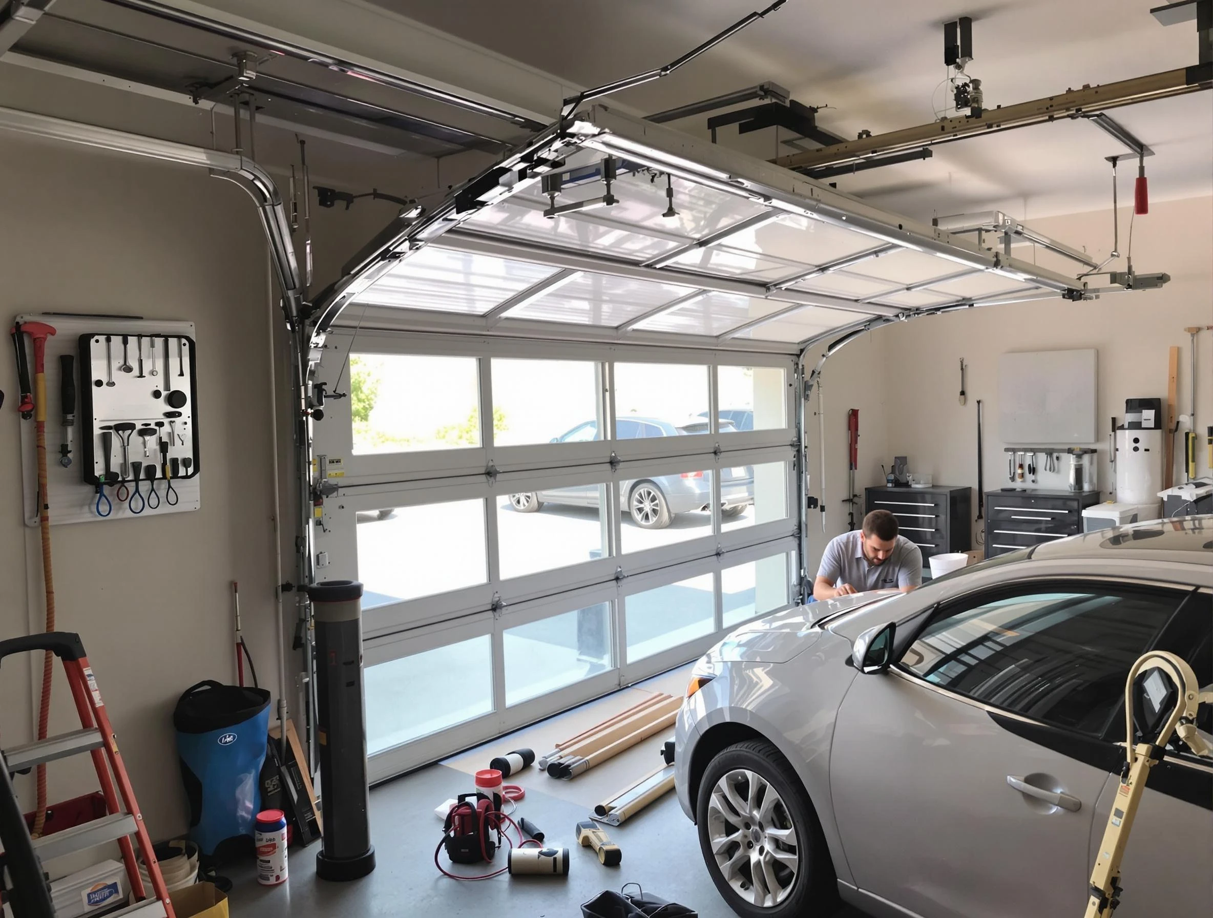 Garage door noise reduction service by Plymouth Garage Door Repair in Plymouth