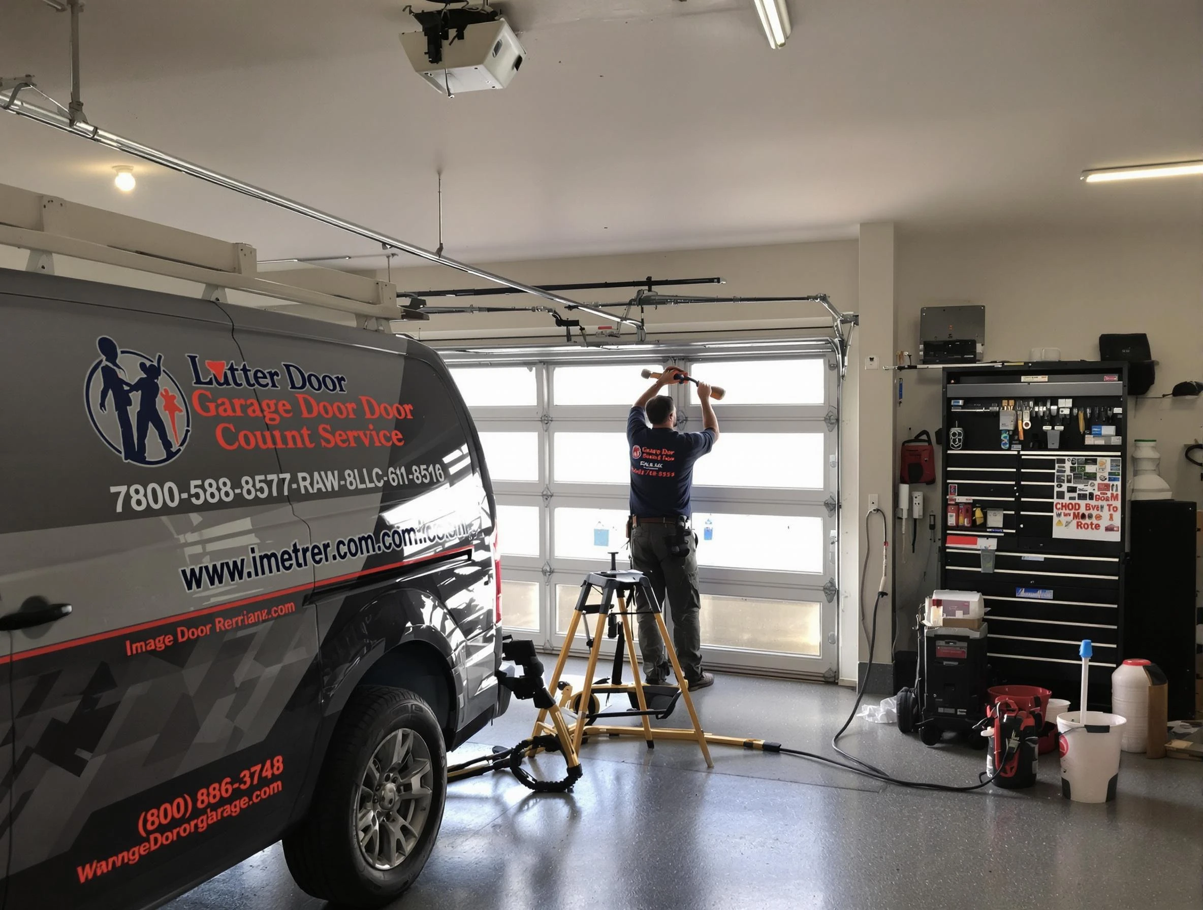 Plymouth Garage Door Repair team performing same-day garage door repair in Plymouth