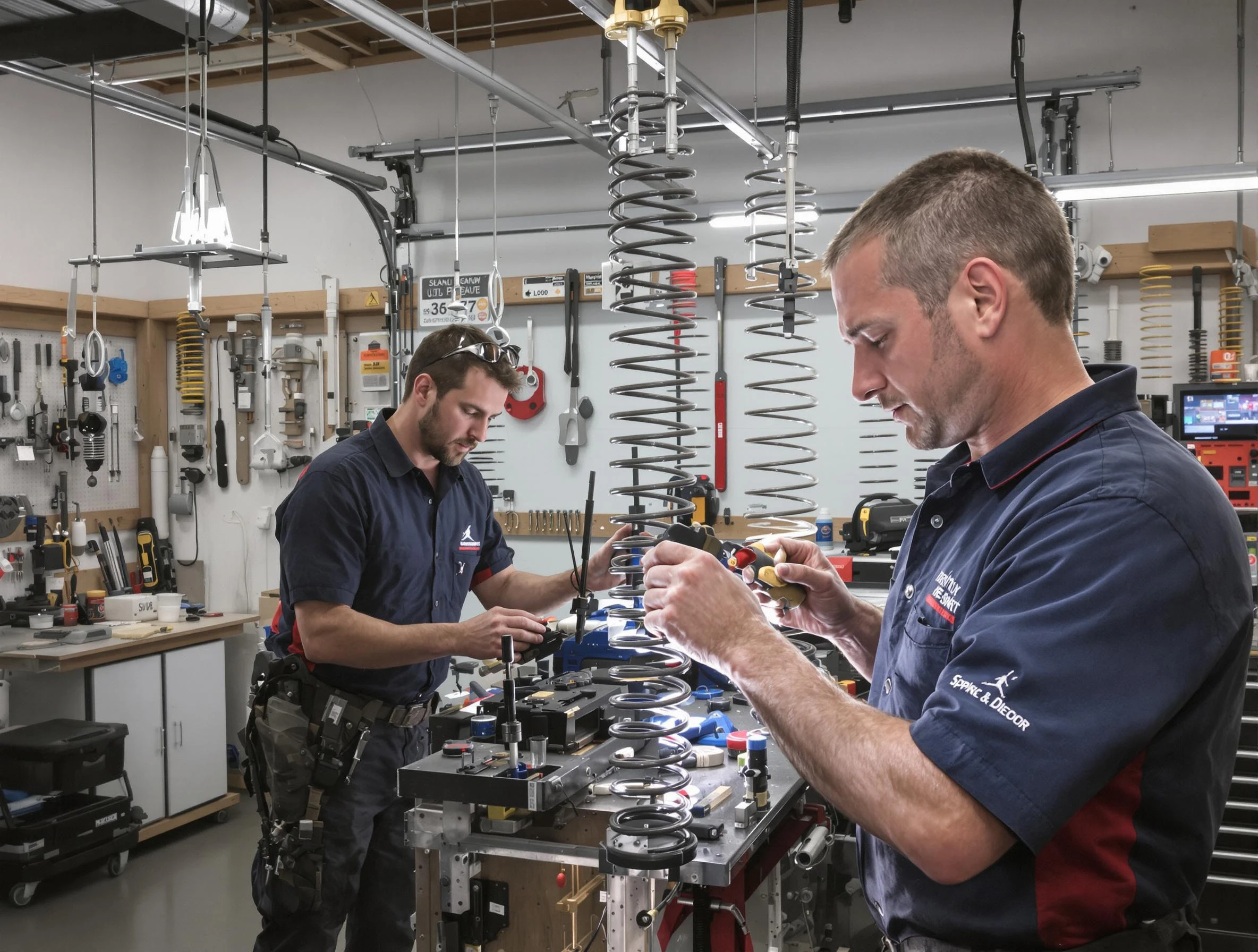 Garage door spring repair service by Plymouth Garage Door Repair in Plymouth